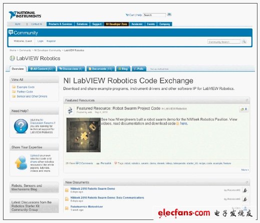 機(jī)器人社區(qū)既是一個(gè)提供最新傳感器驅(qū)動(dòng)和范例程序的家園
