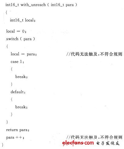 工程中不允許包含無(wú)法觸及的代碼