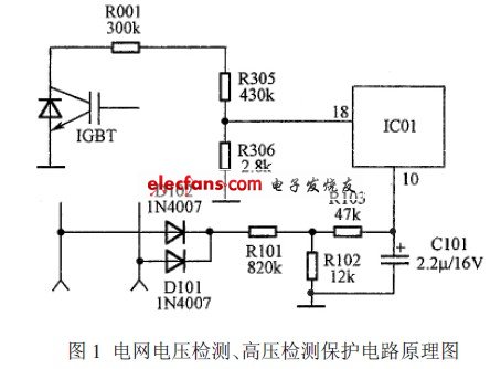 電網(wǎng)電壓檢測、高壓檢測保護(hù)電路原理圖