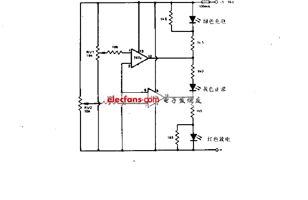 用于檢測(cè)電池充放電的指示電路