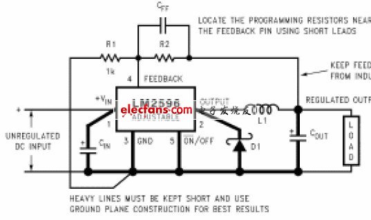 LM2596開關(guān)穩(wěn)壓芯片應(yīng)用