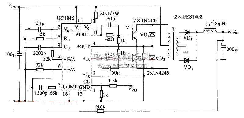 UC1846典型應用電路示意圖