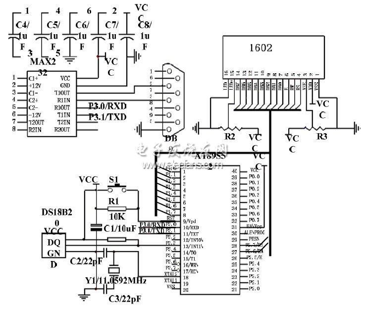 測溫系統(tǒng)硬件電路圖