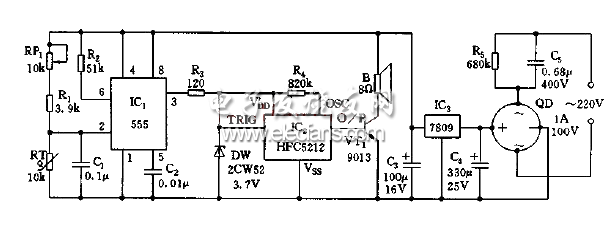 溫升上限檢測(cè)語言報(bào)叫電路