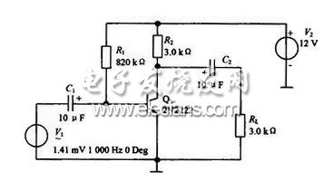單級(jí)阻容耦合共射放大電路圖