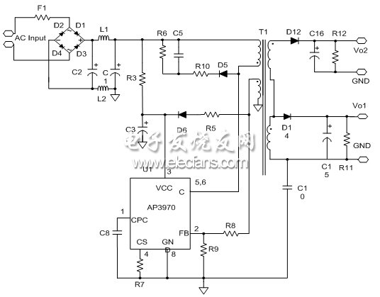 AP3968/69/70的典型雙輸出應用