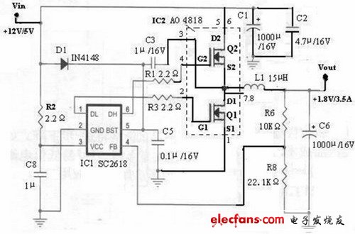 用SC2618和AO4812設(shè)計的機頂盒和液晶電視等消費電子產(chǎn)品所需支流開關(guān)電源圖