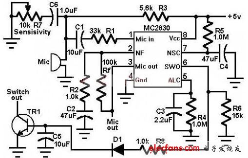 語音激活開關(guān)電路