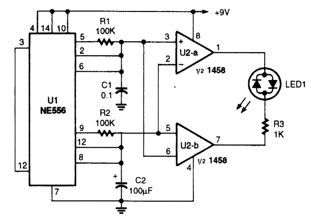 帶變色動(dòng)能的LED顯示電路