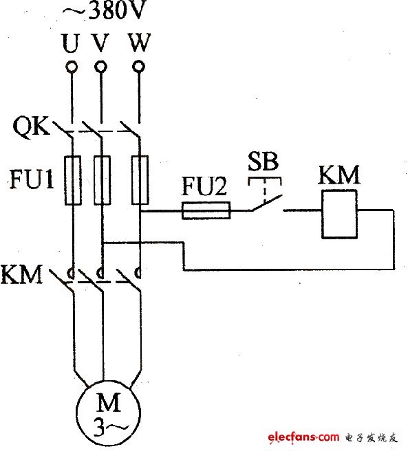 三相異步電動機(jī)點(diǎn)動控制電路