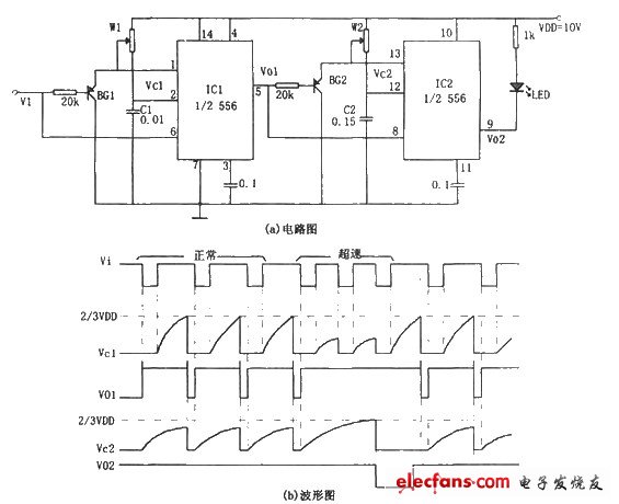 基于556芯片的超速報警器電路