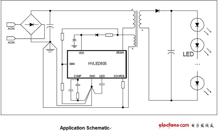 HVLED805應(yīng)用電路圖