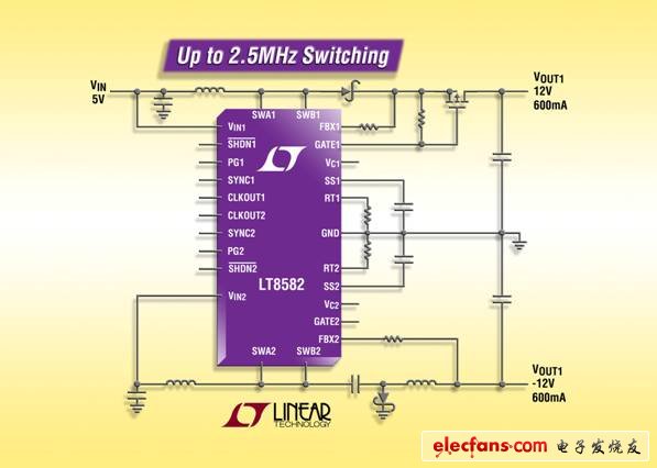 凌力爾特推出雙獨立通道、升壓型DC/DC轉(zhuǎn)換器LT8582