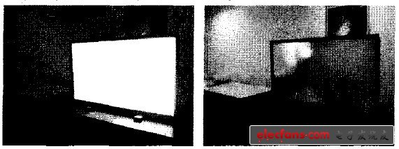 圖9 （左）點(diǎn)亮的背光源，（右）未點(diǎn)亮的背光源