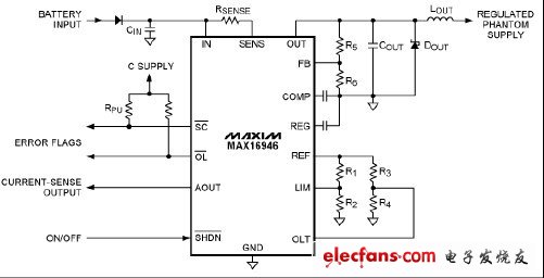 汽車遙控天線調節(jié)器和電流檢測放大器的外部元件的選擇
