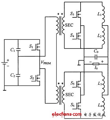 交錯并聯(lián)低壓大電流DC/DC變換器原理圖
