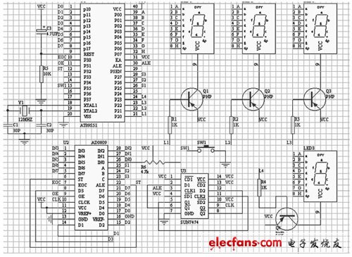 多氣體檢測系統(tǒng)電路