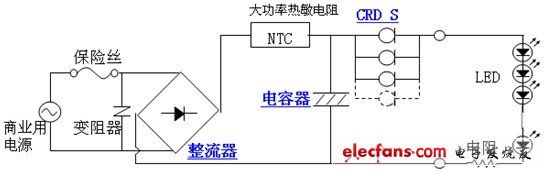 采用恒流二極管作為LED驅動電源
