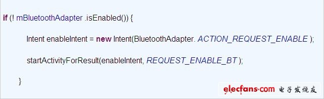 當發(fā)現(xiàn)藍牙功能未啟用時，如下調(diào)用設(shè)置啟用藍牙