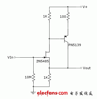 使用FET和雙極性晶體管的寬帶緩沖電路