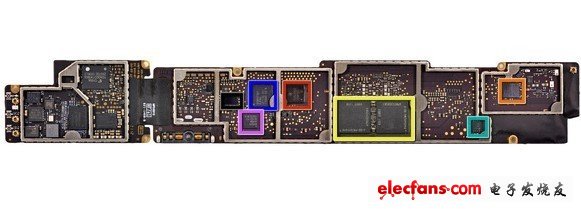 在沒(méi)有A5X處理器的一側(cè)配有一些芯片，包括德儀CD3240驅(qū)動(dòng)裝置