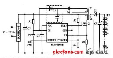 通用AC輸入隔離型回掃式HB LED驅(qū)動器電路