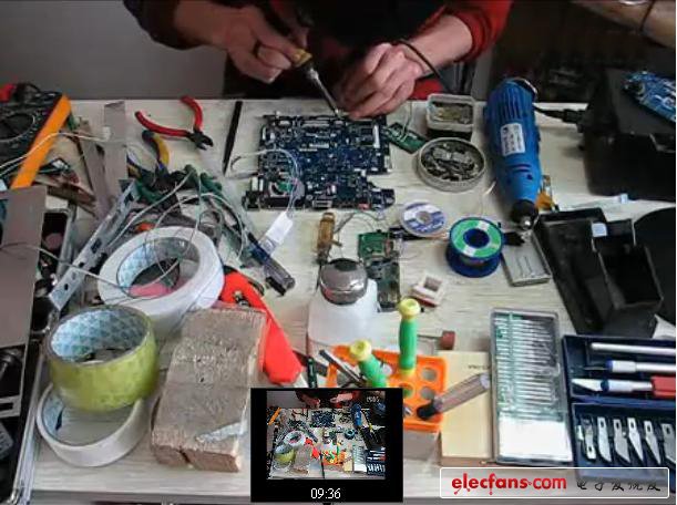 一個個器件都是親自動手焊上去的，烙鐵，松香，吸錫器，專業(yè)班子