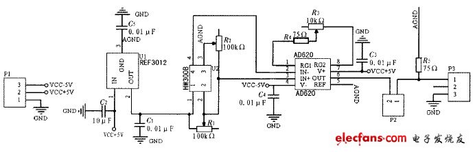 霍爾電流傳感器電路