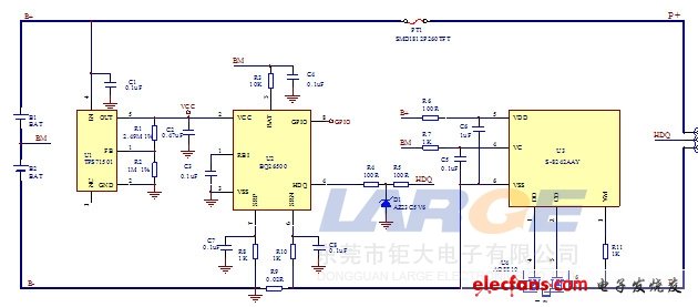POS機智能鋰電池設(shè)計方案原理圖