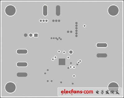 圖6. MAX16974評估板第二層(地平面)