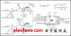 圖3. 四路麥克風的放大器電路。