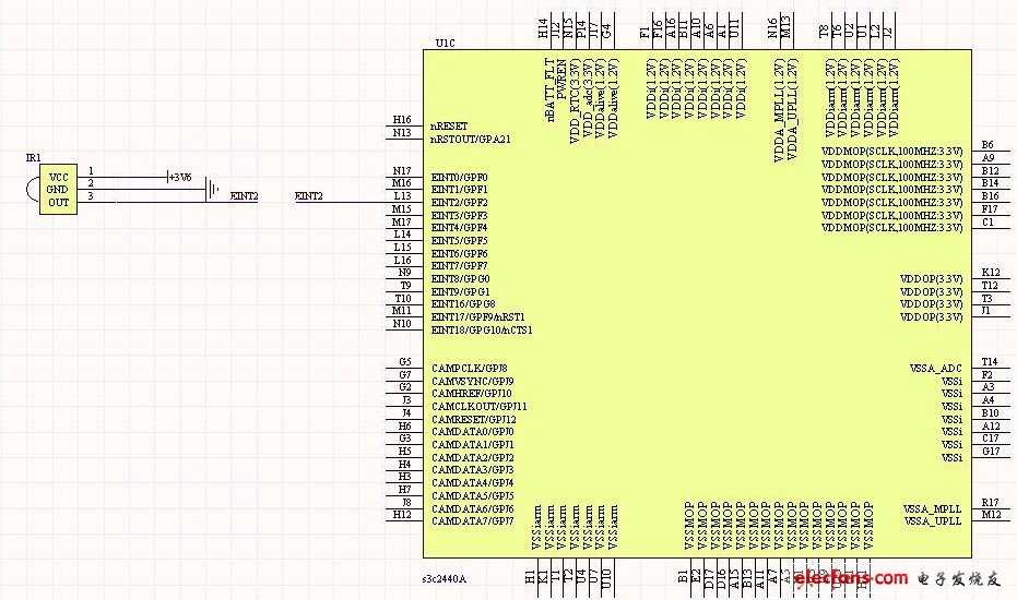 圖3 紅外信號接收電路原理圖