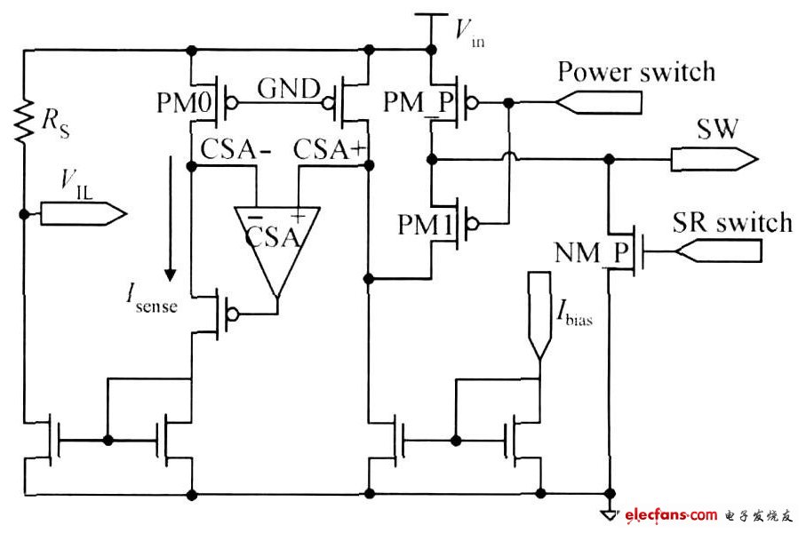 圖5 　功率開關(guān)電流檢測(cè)模塊