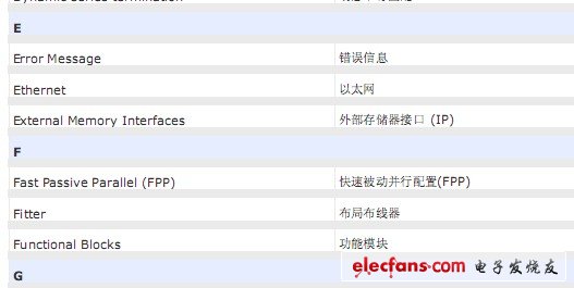Altera公司術(shù)語翻譯對(duì)照