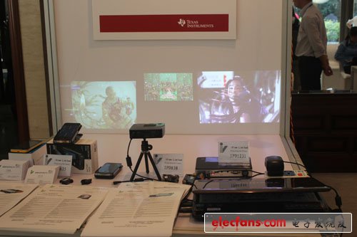 廣景科技展臺(tái)——基于DLP Pico技術(shù)的微投影方案在消費(fèi)領(lǐng)域，尤其智能移動(dòng)設(shè)備上的應(yīng)用不容小覷，廣景科技正式看中了該市場(chǎng)潛力
