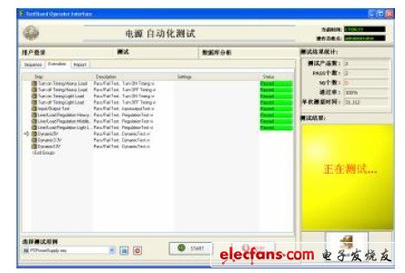 圖5 電源自動(dòng)化系統(tǒng)測(cè)試界面