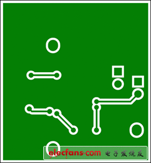 圖6. 兩層板布線(底層)，器件為TSSOP封裝