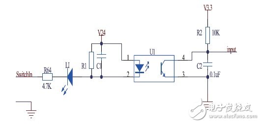 圖4 光耦輸入電路