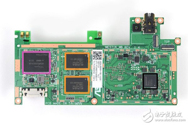 主要元器件大集合，這個(gè)是反面，包括爾必達(dá)J4216EFBG 512MB內(nèi)存