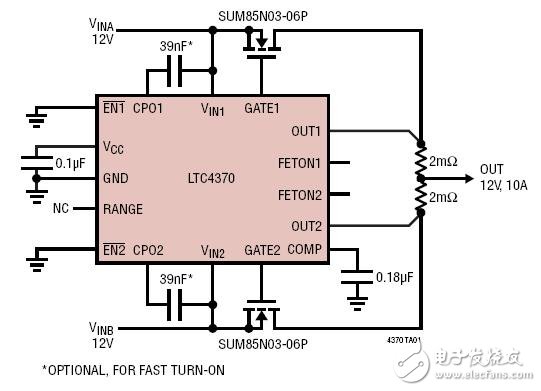 12V、10A負(fù)載均分電路圖