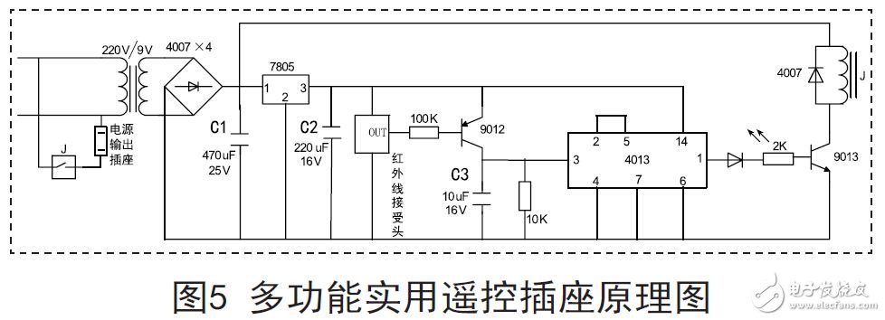 多功能實(shí)用遙控插座原理圖