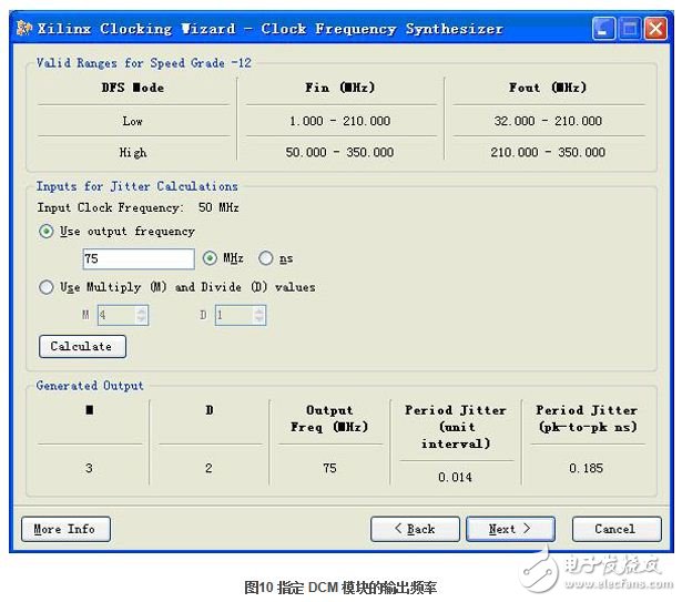 點(diǎn)擊“Next”，進(jìn)入時(shí)鐘頻率配置窗口，如圖10所示