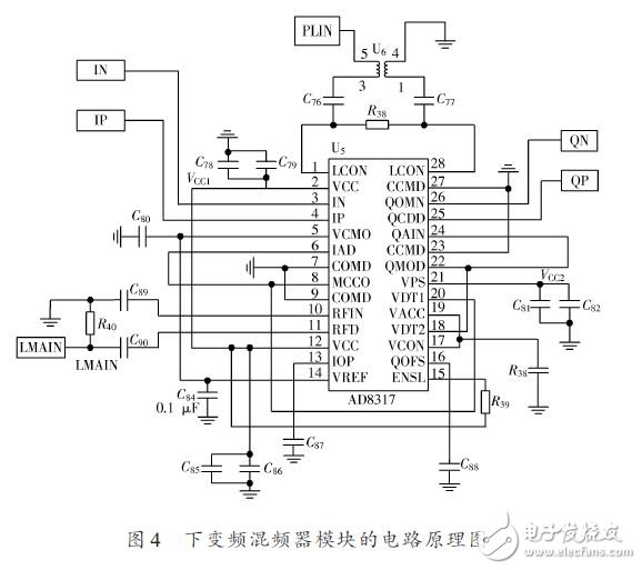 下變頻混頻器模塊的電路原理圖