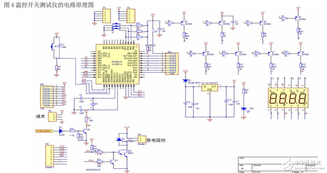 溫控開關(guān)測試儀電路原理圖