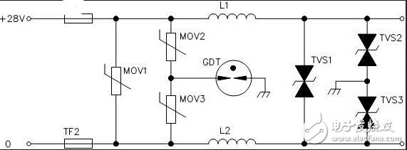 直流電源防雷電子電路設(shè)計圖