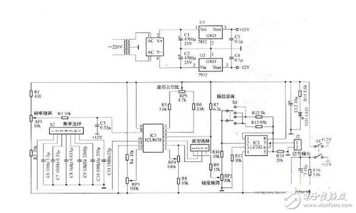多功能信號發(fā)生器電子電路設(shè)計圖