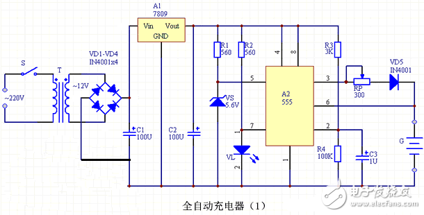 電路圖天天讀(24):采用555時(shí)基全自動(dòng)快速充電電路設(shè)計(jì)