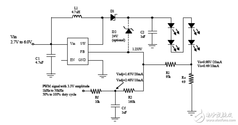 白光LED電源系統(tǒng)電路模塊設計