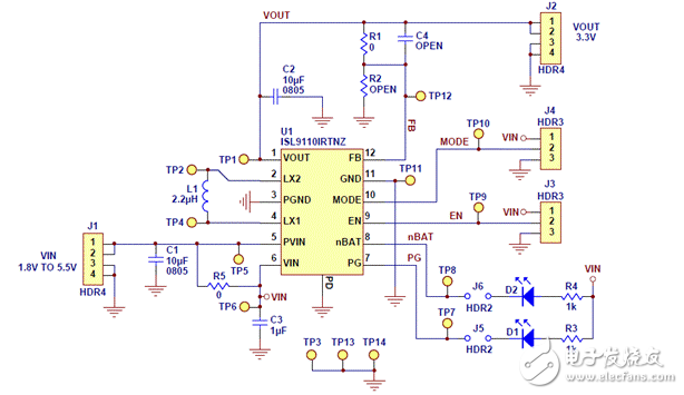基于ISL911x高度集成升降壓電源電路設計 —電路圖天天讀(53)