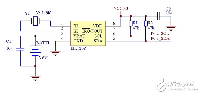 采用ISL1208精密時(shí)鐘應(yīng)用電路設(shè)計(jì)